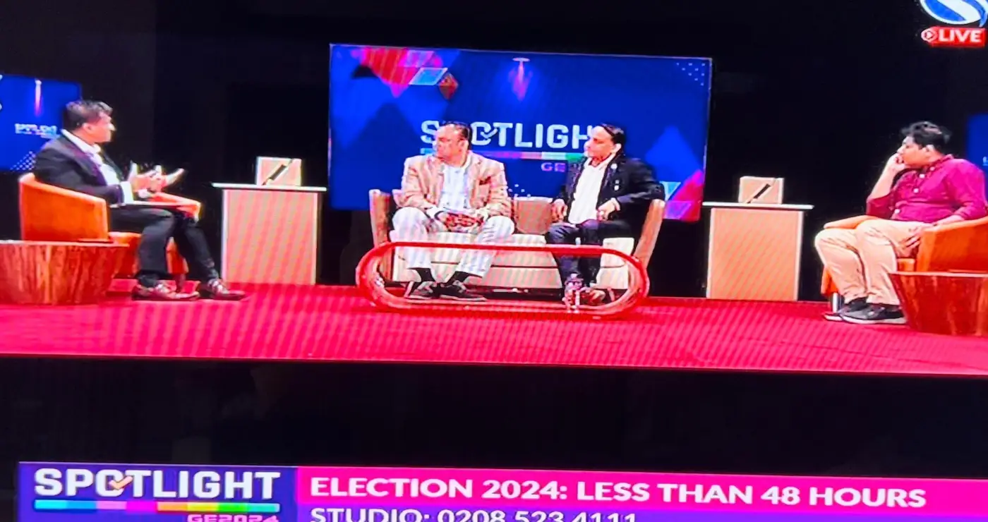 Sabbir Karim on the set of a live television discussion programme
